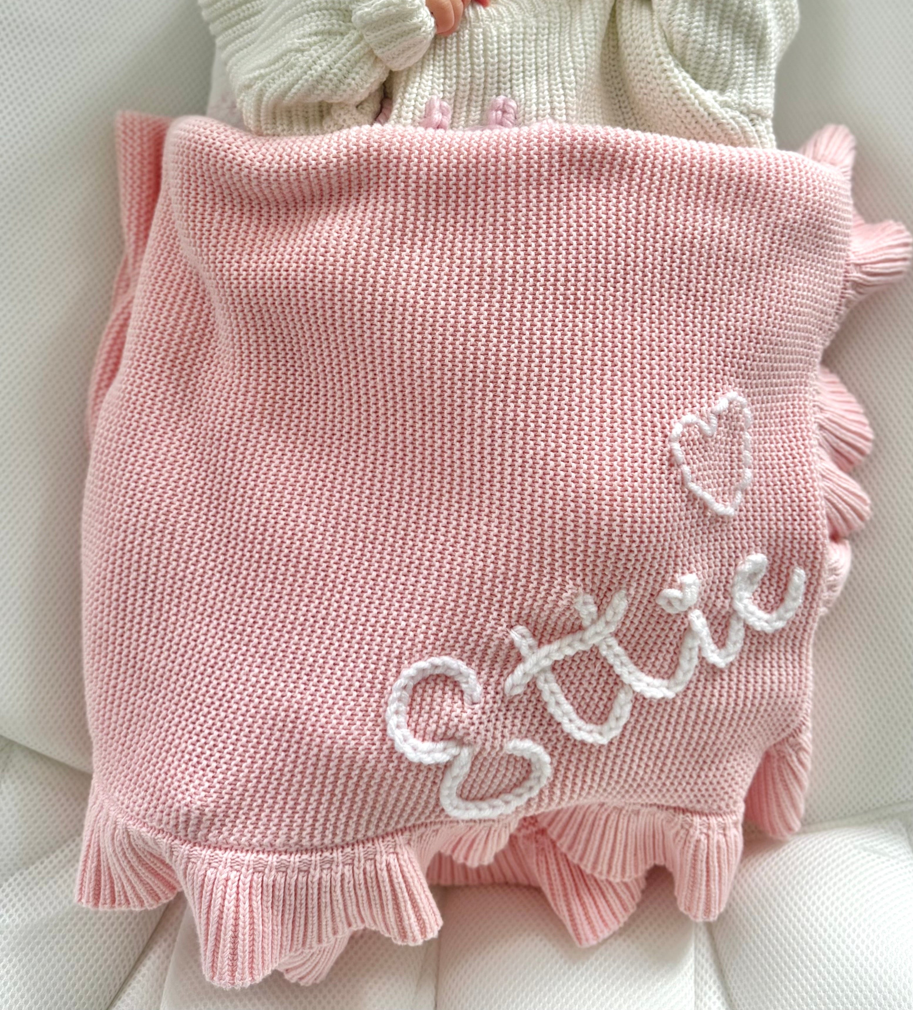 Ruffle Trim Cotton Blanket