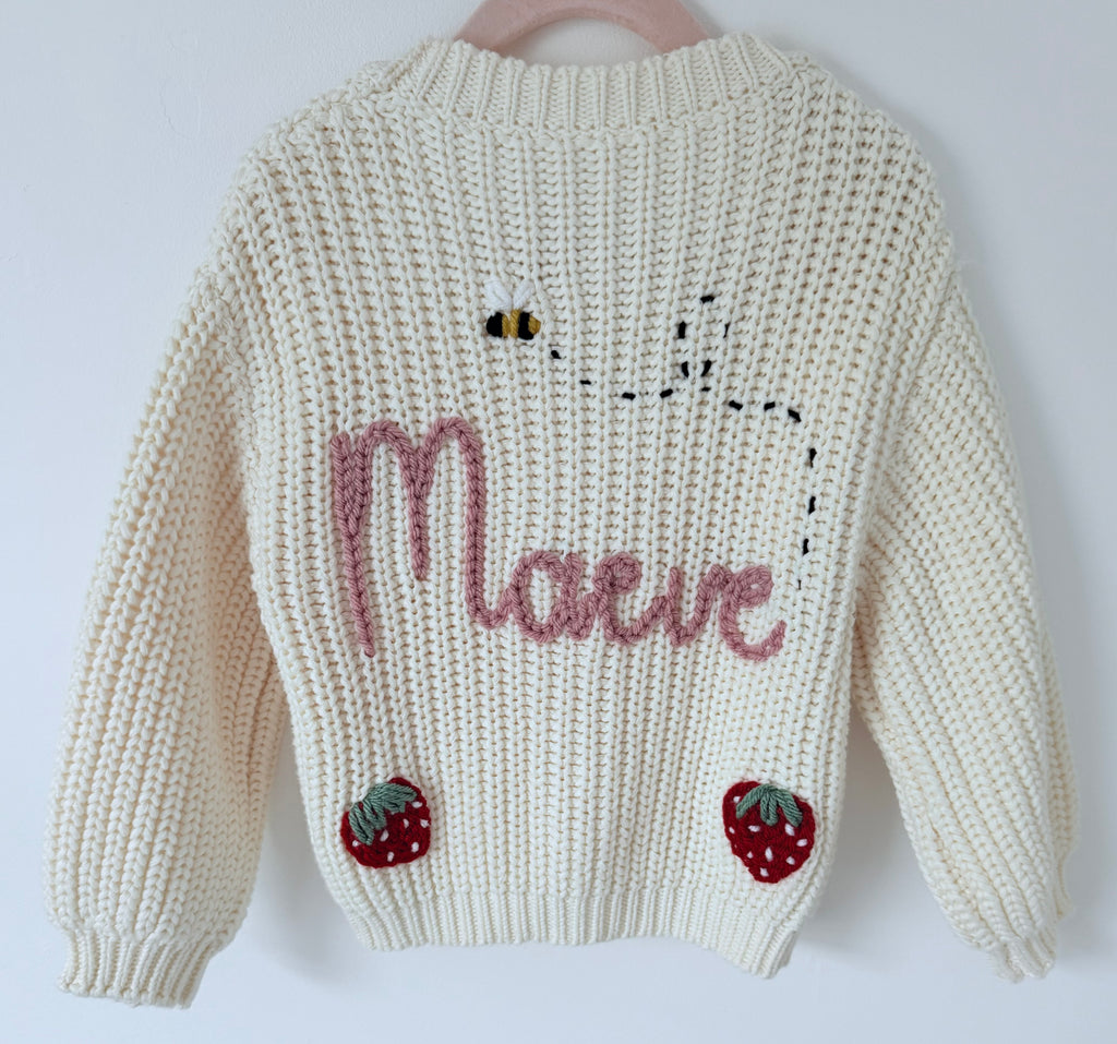 Chunky Knit Personalised Cardigan - with add on designs
