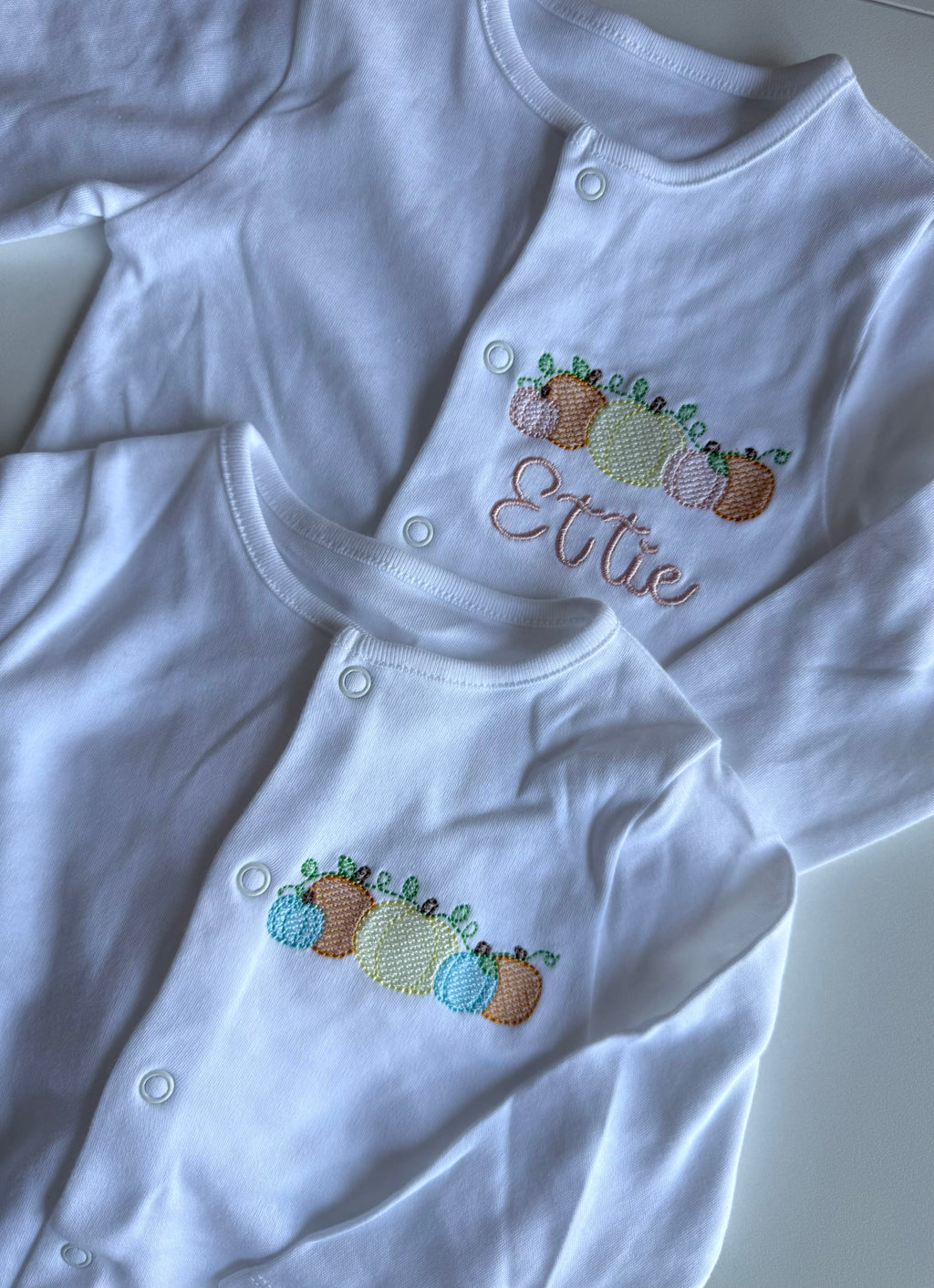 Pumpkin Vine with Name Sleepsuit
