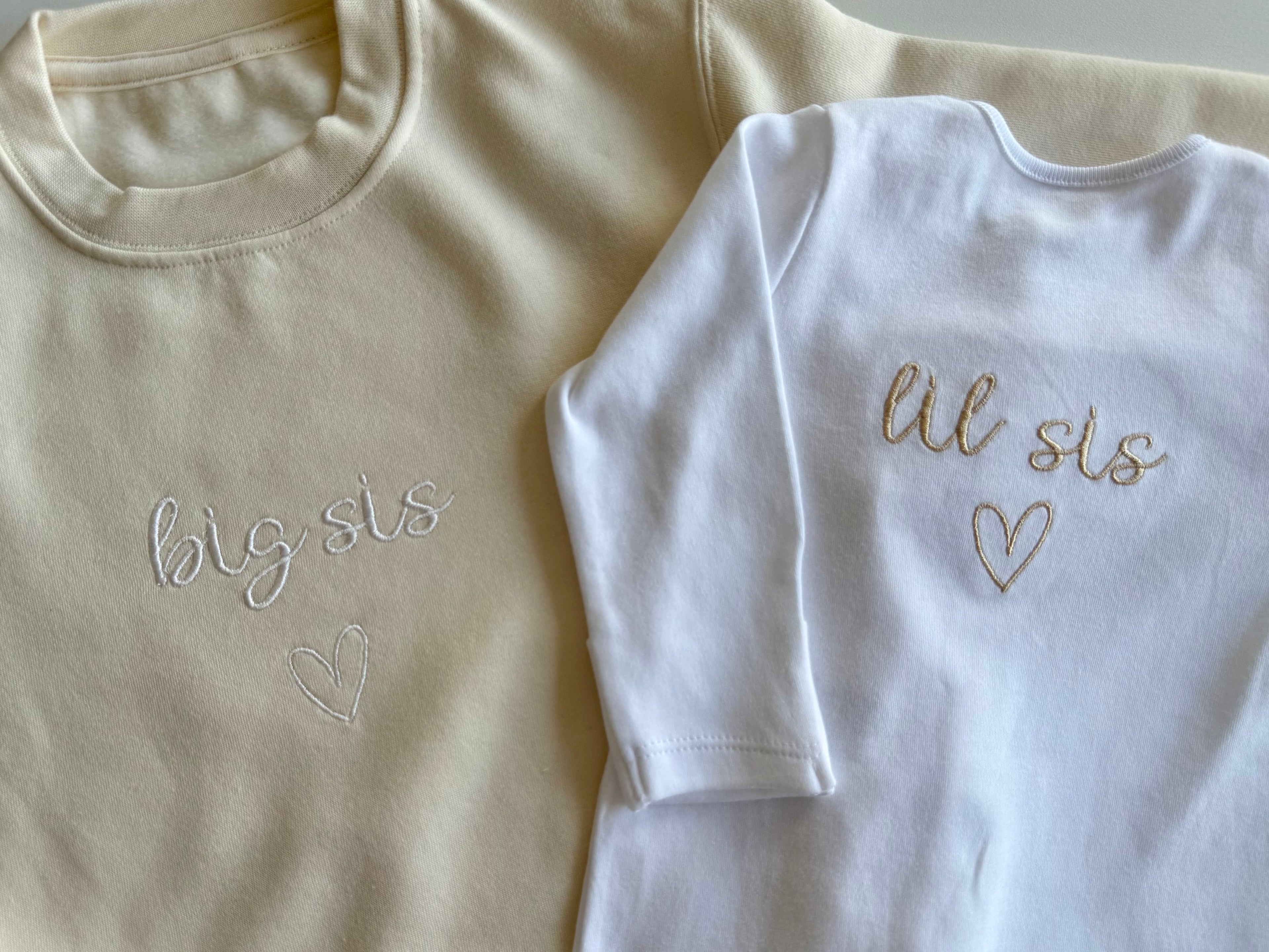 Big Sis & Lil Sis Matching Sweatshirt & Sleepsuit Set