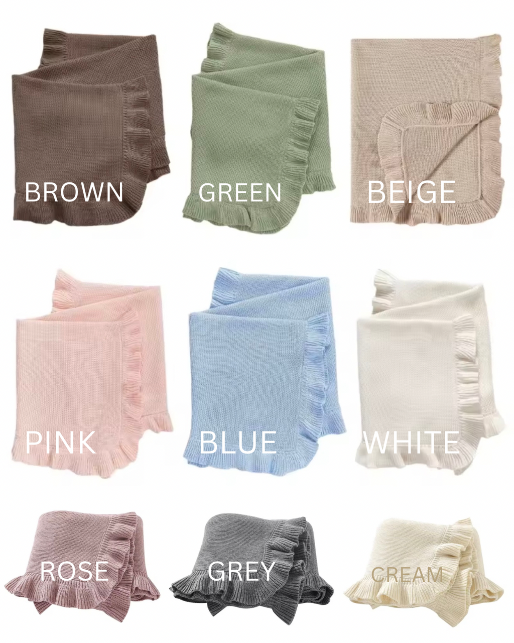 Ruffle Trim Cotton Blanket