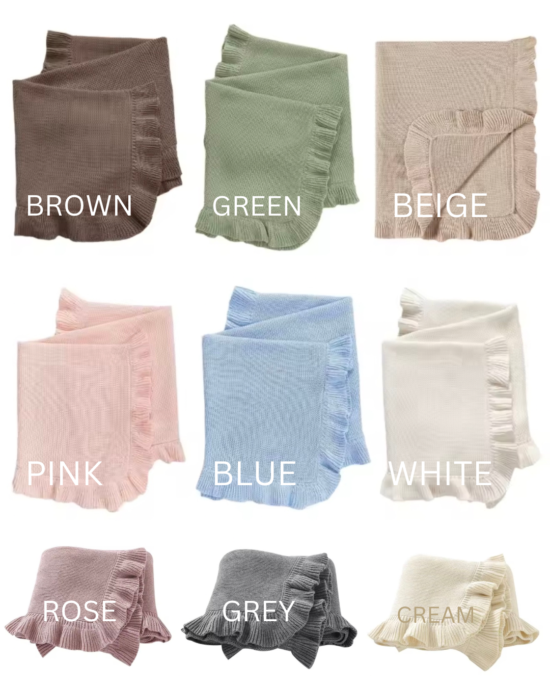 Ruffle Trim Cotton Blanket